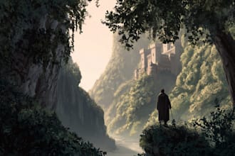 design detailed fantasy landscapes and environments