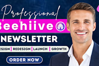 setup beehiiv newsletters landing page, beehive website, design emails templates