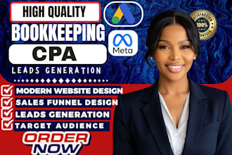 generate quality bookkeeping leads accounting,  booking landing page CPA website