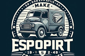 make custom delivery truck courier service logo
