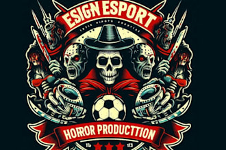 design custom horror film production logo with vector illustration