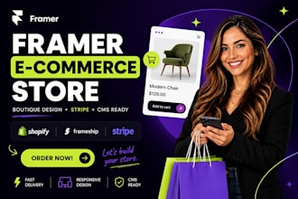 design a framer ecommerce store that sells with shopify