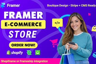 design a framer ecommerce store that sells with shopify