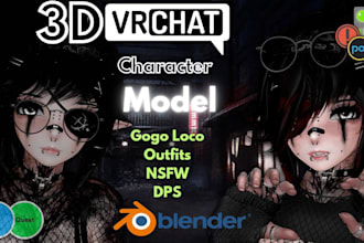 do quality custom vrchat avatar vrc character furry model 3d anime avatar vrchat