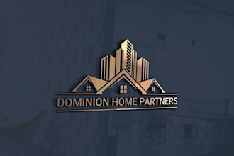 do real estate, property, and construction business logo design