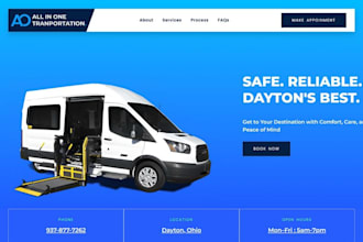 design non emergency medical transportaton website and nemt website with booking
