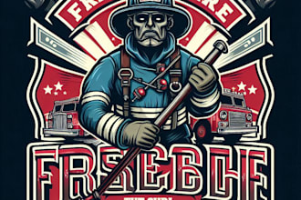 design high quality vintage fire work rescue logo with t shirt design
