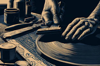 draw high quality linocut illustration for shirt design