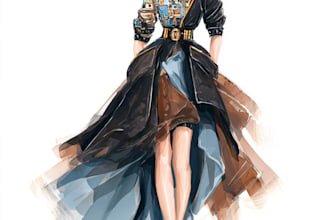 design professional fashion , sketches and fashion clothing