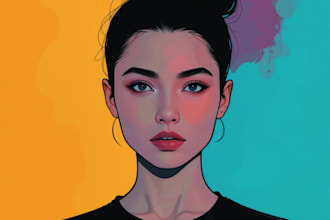draw a minimalistic vector portrait for you