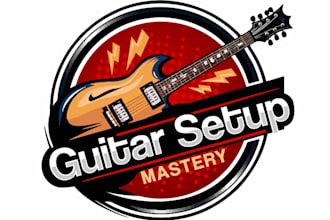 do custom guitar logo design with unlimited revision