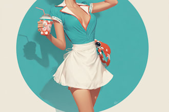 draw a pin up girl and pin up girl