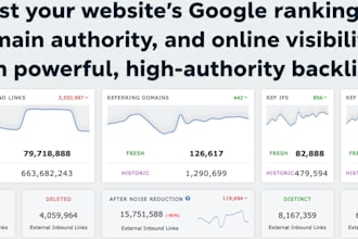 build high authority da90plus SEO backlinks for powerful google ranking boost