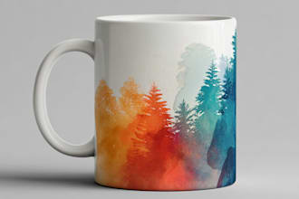 create a typography coffee mug design for you