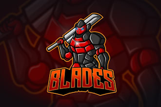 design unique lion with blade mascot logo within one days