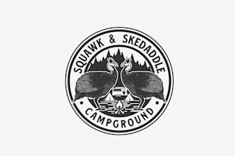 design squawk and skedaddle campground logo