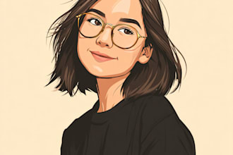 draw cartoon vector portrait with your face