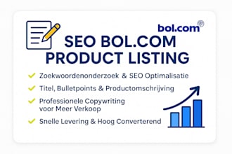 write SEO optimized bol com product listings with keyword research