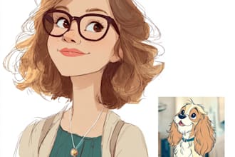 draw disney pet portraits illustration in disney style