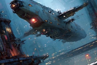 do spaceship concept art or starship or sci fi vehicle