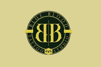 design blue blood tattoo studio art gallery logo