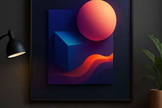 design custom 3d wall poster with depth and lighting effects