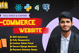 develop a modern fullstack ecommerce website with react and django