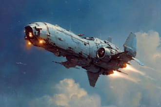 make a spaceship concept art or starship or sci fi vehicle