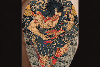 make a traditional japanese irezumi tattoo