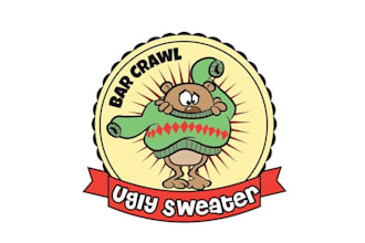 design highest level sweater bar crawl logo