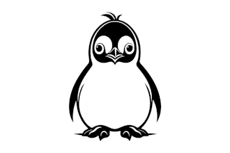 design outstanding simple penguin outline logo with unlimited revision