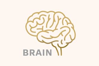 make a high quality minimalist brain logo  with express delivery