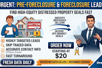 generate motivated seller , pre foreclosure and foreclosure real estate leads