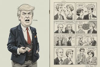 draw political cartoon and comic strip