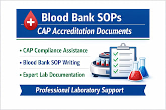 write blood bank sops and cap accreditation documents