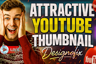 design attractive click bait amazing youtube thumbnail