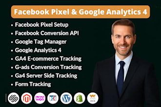 setup ga4 ecommerce tracking, GTM, fb pixel and ads conversion tracking