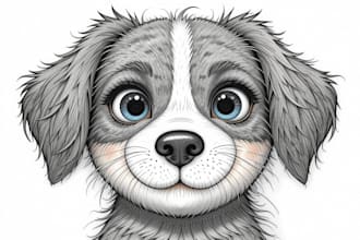 draw cute cartoon portrait with pet or favorite item