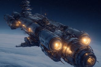 design spaceship concept art or starship or sci fi vehicle