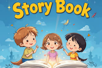 children story book illustration, cartoon comic book