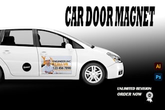 design professional car door magnets, or magnetic car decals
