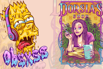 design dripping dope style logo for you