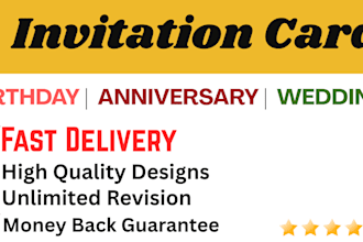 do custom wedding invitation, baby shower invitation or birthday invitation