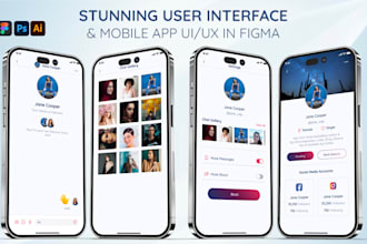 design stunning user interface and mobile app UI UX in figma