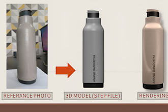 design realistic 3d product bottles with texture and logo