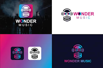 design dj music, producer studio record label or modern logo