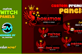 do clean stylish twitch panel designs for your channel