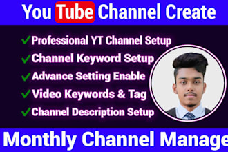 create and setup youtube channel logo, banner, intro, outro