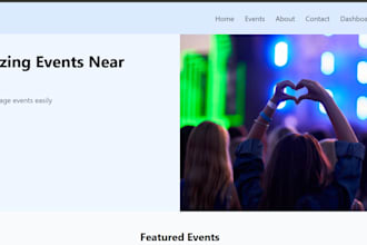 develop a modern responsive event management website