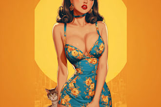 draw a pin up girl and pin up girl